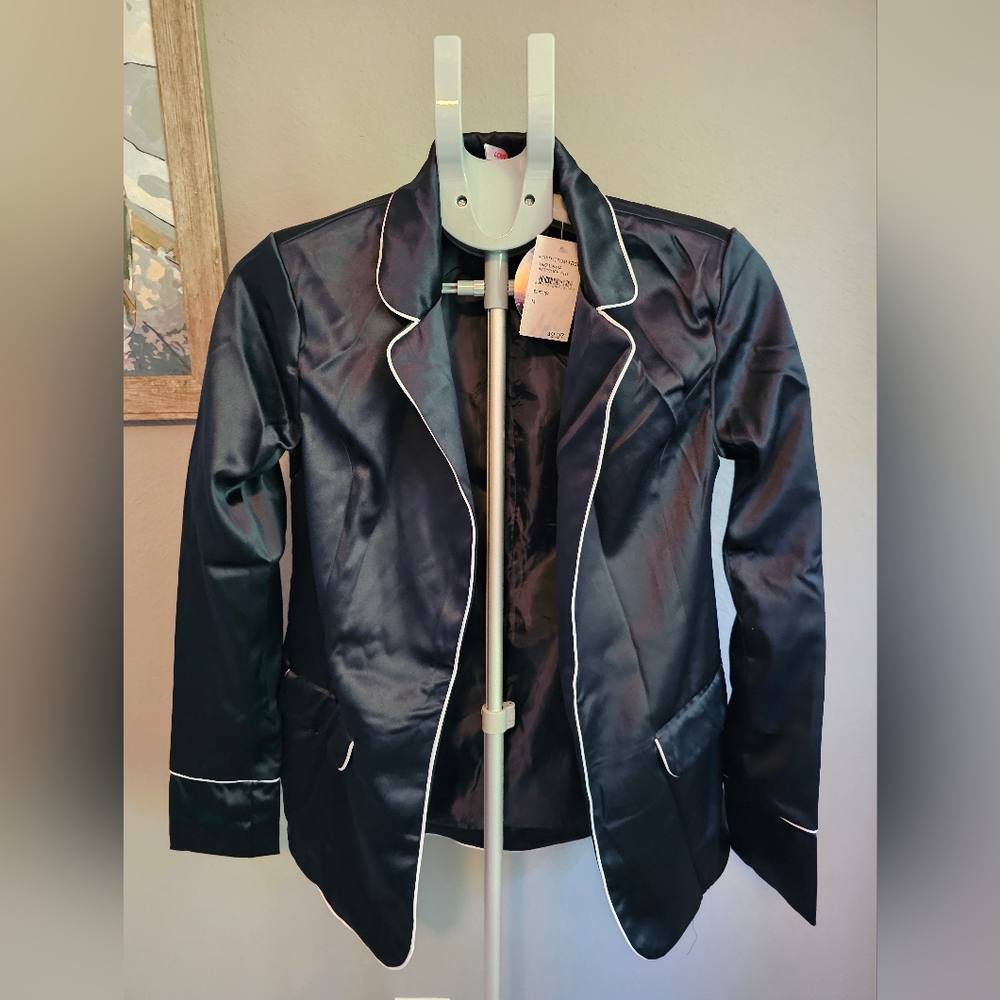Nordstrom Navy Blazer with Off-White Trim